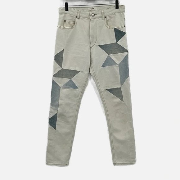 Isabel Marant Etoile Lea Patchwork Cotton Ankle Skinny Jeans - Size 24-25 (US) - Picture 2 of 11